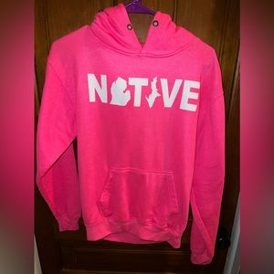 Women’s hot pink Michigan NATIVE hoodie size S